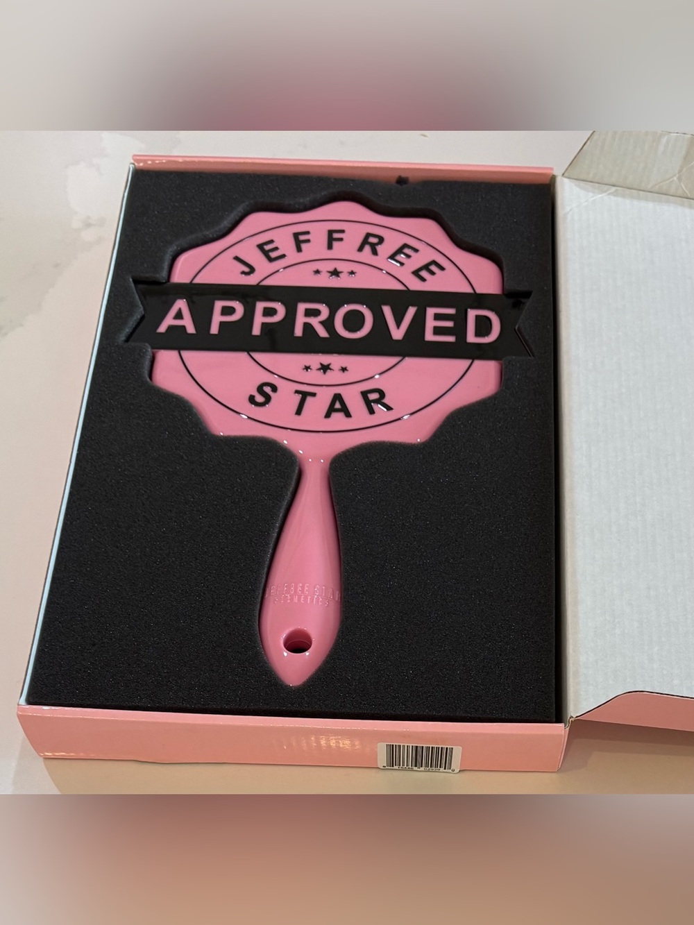 JEFFREE STAR COSMETICS - JEFFREE APPROVED PINK / BLACK - HAND MIRROR NEW NIB